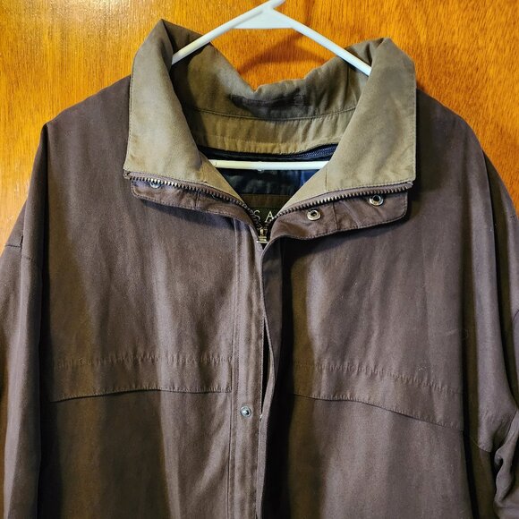 Men's Large Jos. A. Bank Brown Full Zip Overcoat Removable Liner - Picture 1 of 10